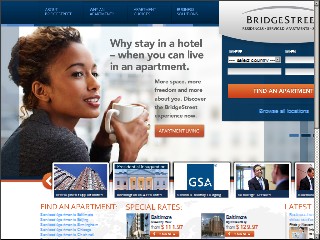 Web site www.bridgestreet.com, Bridgestreet Corporate Housing