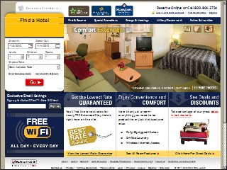 Web site www.extendedstayhotels.com, Extended Stay America