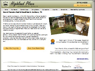 Web site www.highlandplace.com, Highland Place Bed & Breakfast