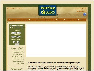 Web site www.mainstaypigeonforge.com, MainStay Suites Conference Center
