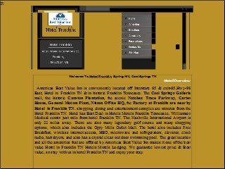 Web site www.motelfranklin.com, Americas Best Value Inn Franklin Spring Hill