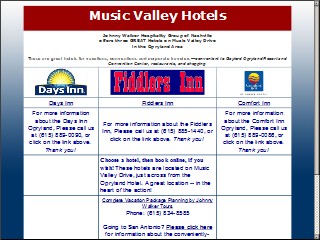 Web site www.musicvalleyhotels.com, Red Roof Inn-Nashville Music