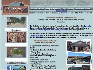 Web site www.rockytopvillageinn.com, Rocky Top Village Inn