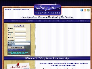 Web site www.sidneyjames.com, Sidney James Mountain Lodge
