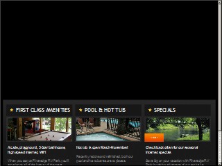 Web site www.stayriveredge.com, Riveredge RV Park and Log Cabin Rentals
