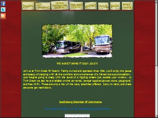 Web site www.twincreekrvresort.com, Twin Creek Rv Resort