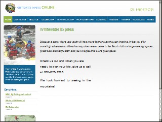 Web site www.whitewaterexpress.com, White Water Express